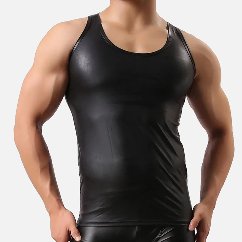 Men's Soft Patent Leather Tank Top