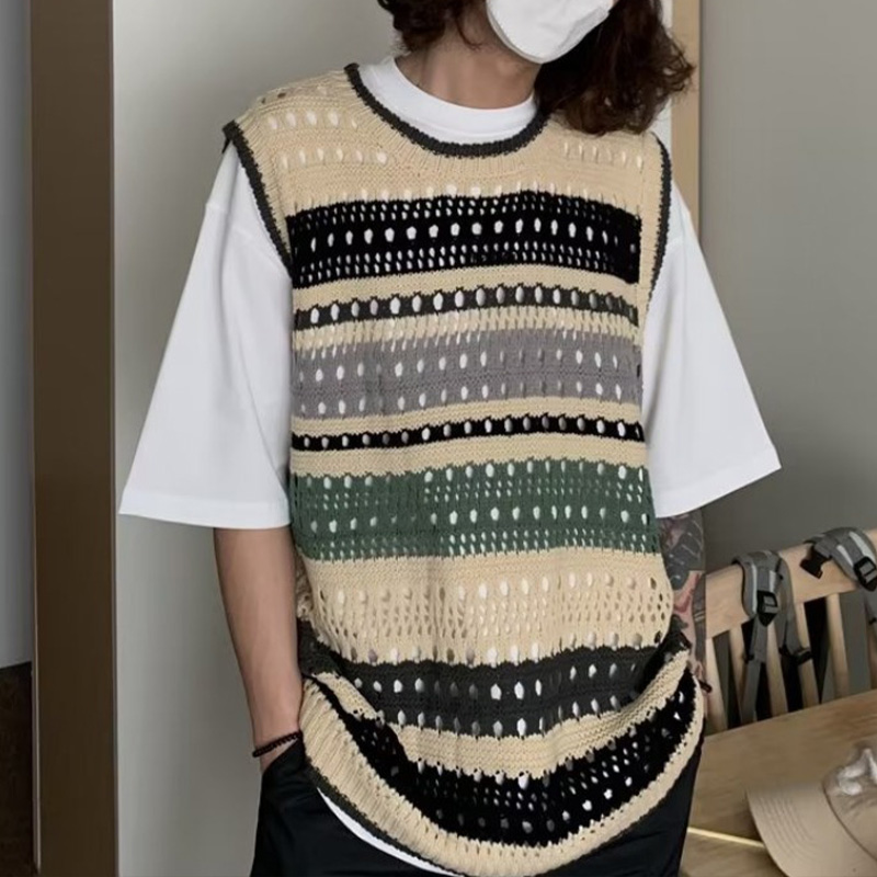 Japanese Sleeveless Colorful Knit Vest