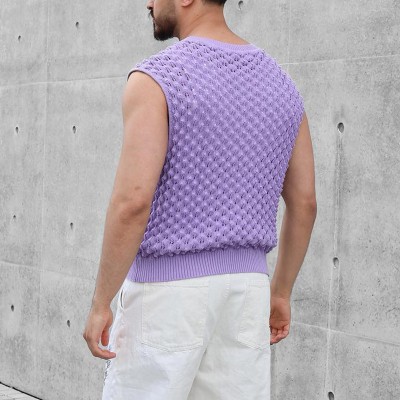 Personalized Knitted Vest In Mesh Fbric