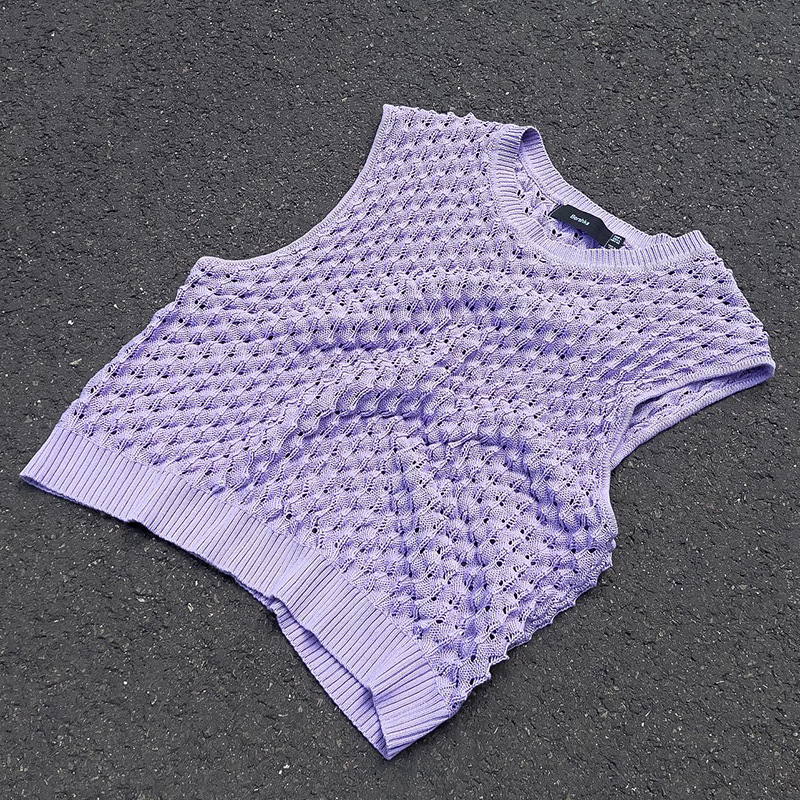 Personalized Knitted Vest In Mesh Fbric
