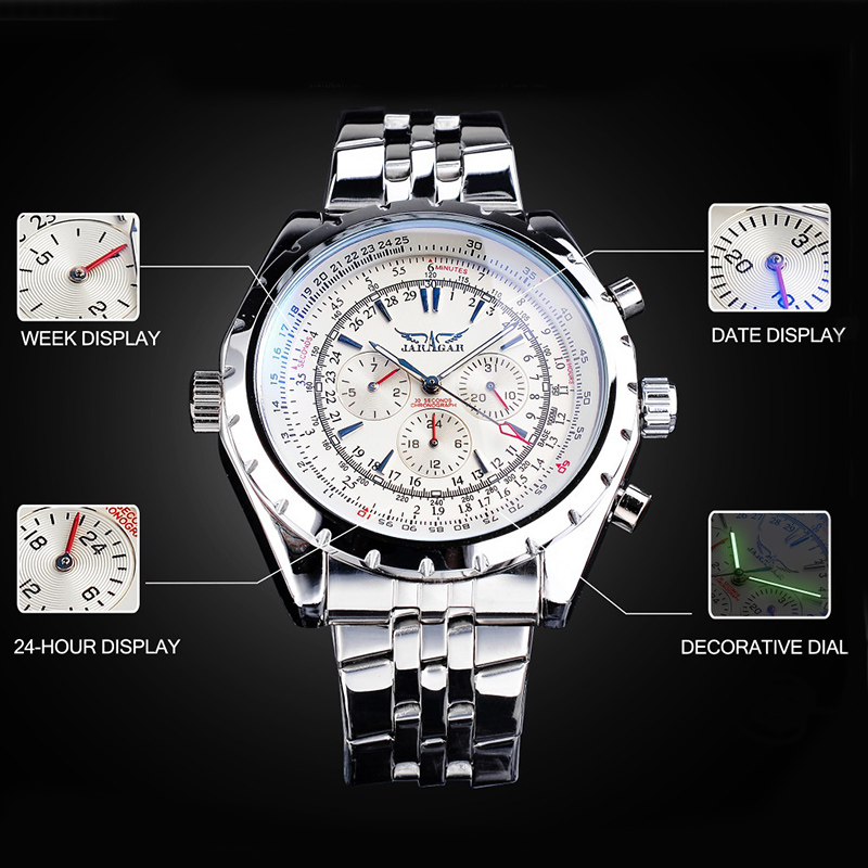 Military Stainless Steel Automatic Mechanical Sport Watch for Men