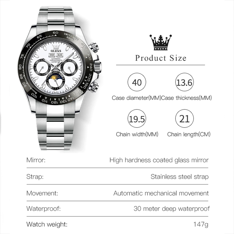 Waterproof Multi-function Luminous Automatic Mechanical Watch for Men