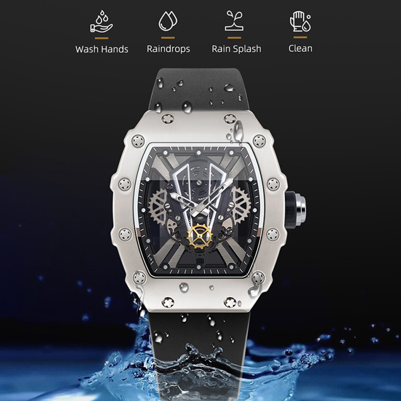  Hollow Waterproof Luminous Silicone Quartz Watch