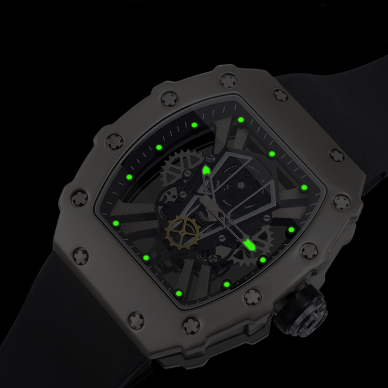  Hollow Waterproof Luminous Silicone Quartz Watch