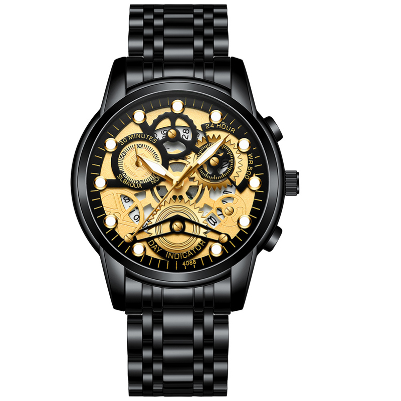  Luxury Luminous Waterproof Hollow Skeleton Quartz Watch