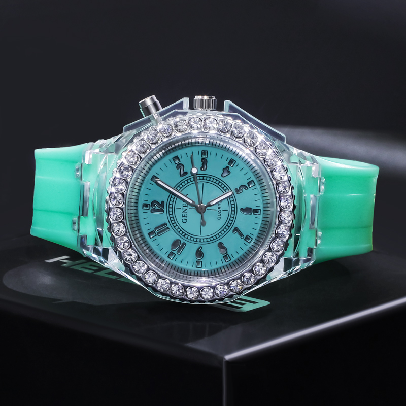 Multicolor Luminous LED Lighting Sport Watch with Silicone Strap