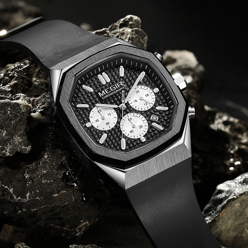  Multi-functional Luminous Octagon Dial Quartz Sport Watch