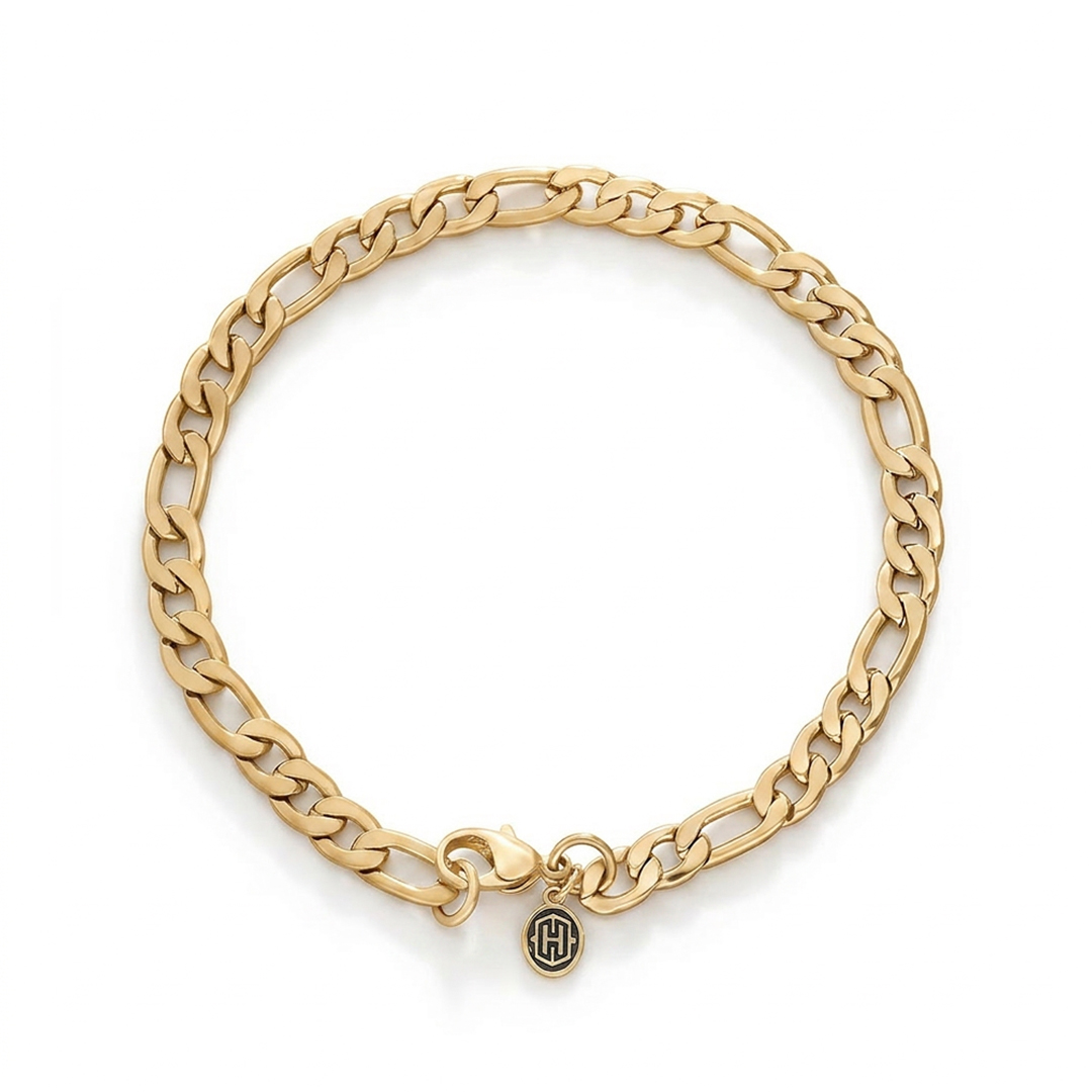 Women's 5mm Figaro Bracelet in Gold