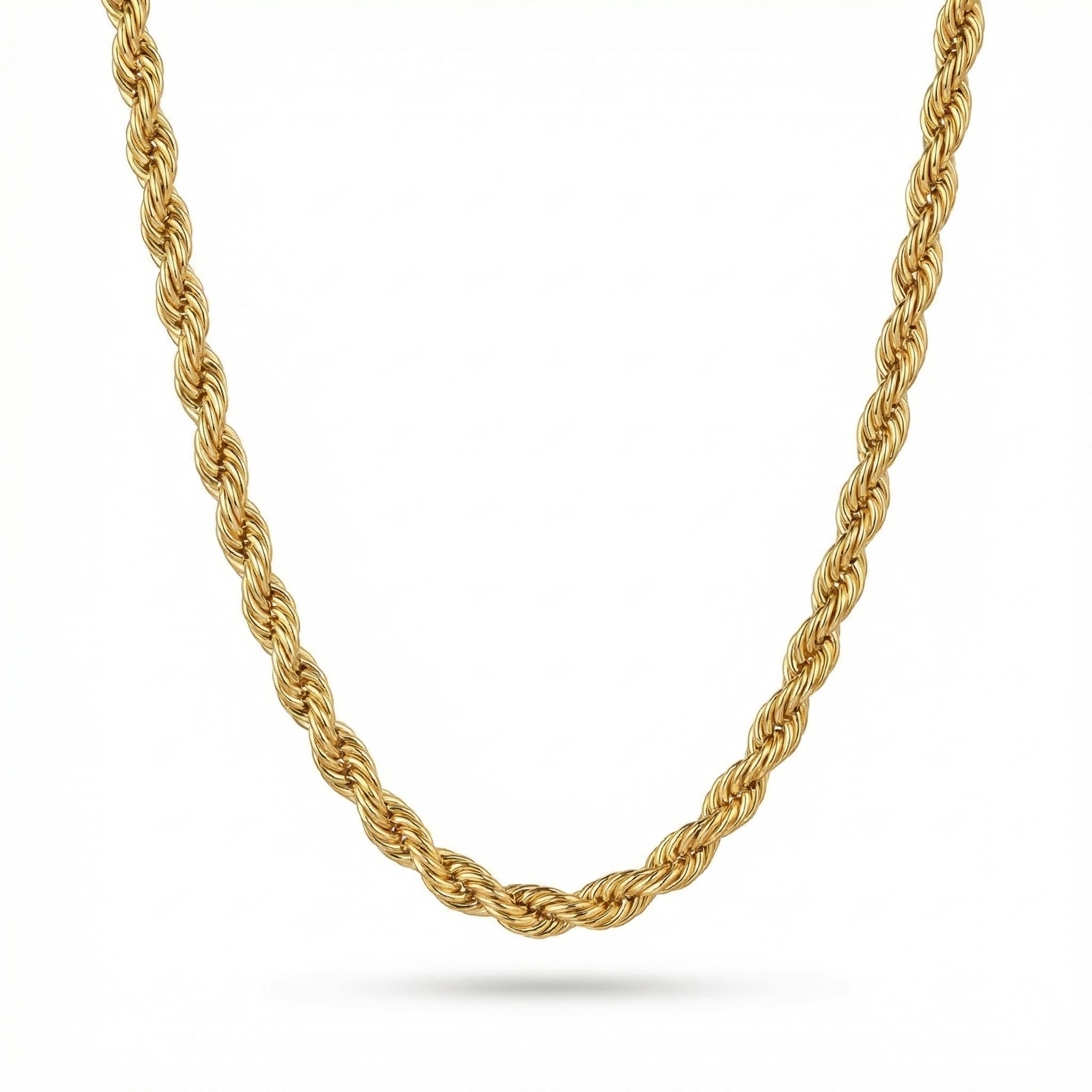 3mm 18K Gold Finish Rope Chain for Women
