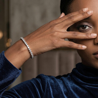 3mm 18K White Gold Finish Tennis Bracelet