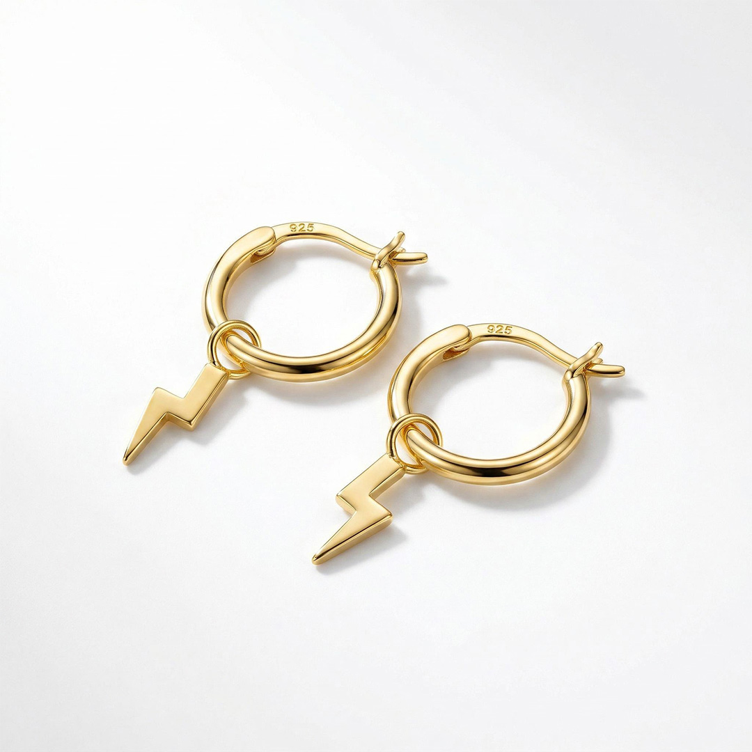 Lightning Drop Earring In Gold