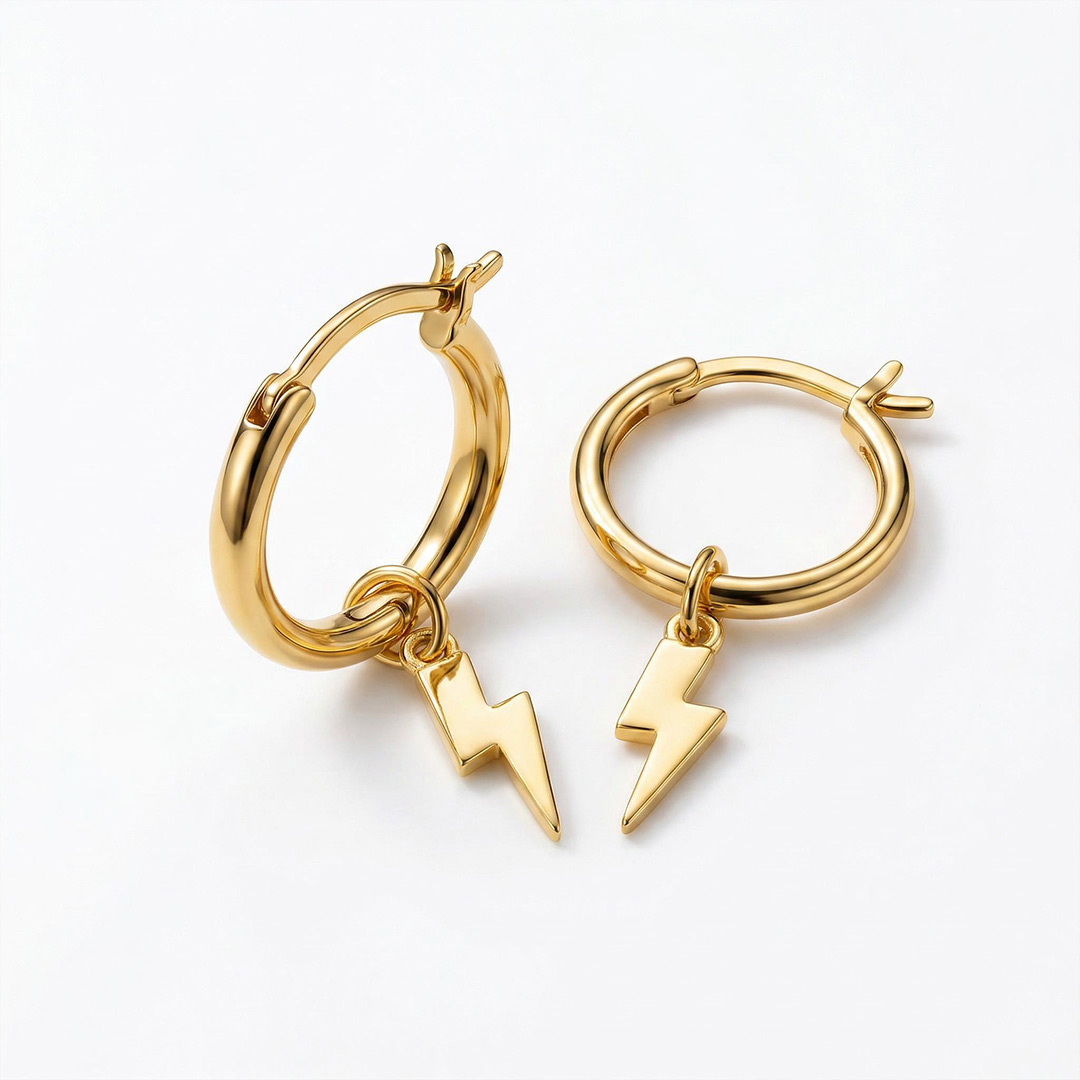 Lightning Drop Earring In Gold
