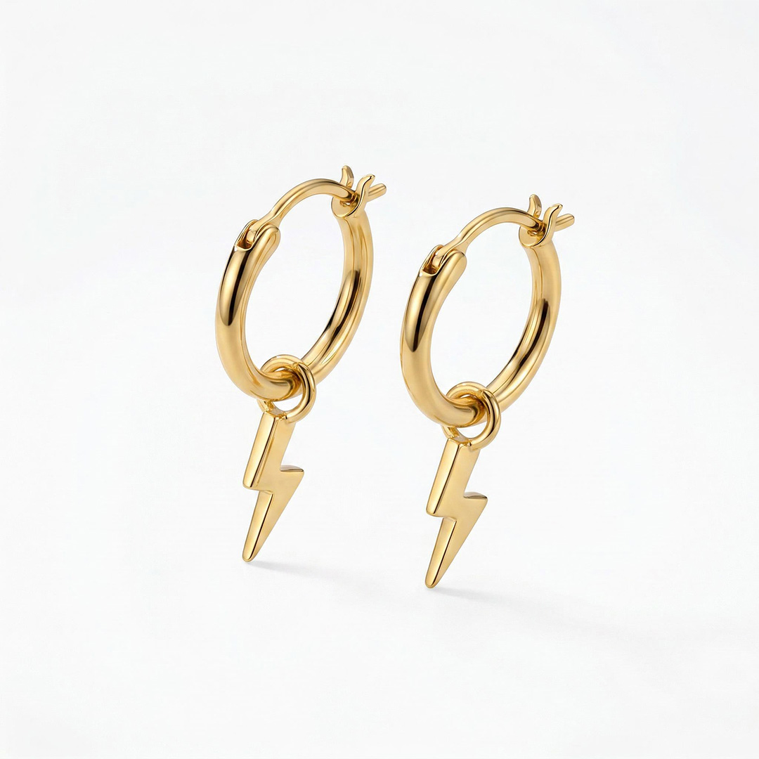 Lightning Drop Earring In Gold