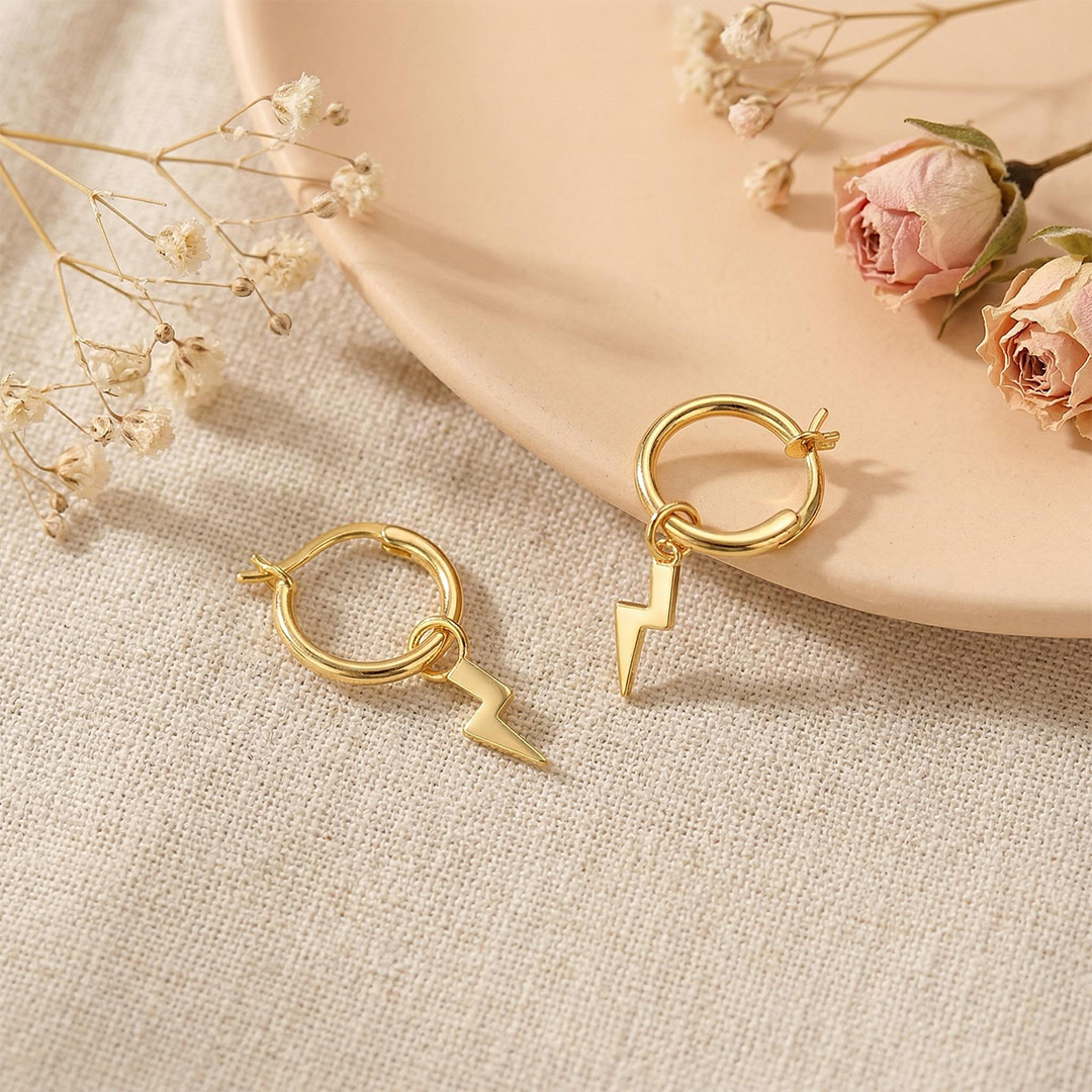 Lightning Drop Earring In Gold