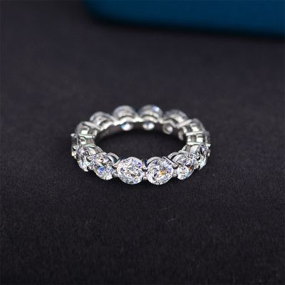 Classic Round Cut Eternity Band in Sterling Silver