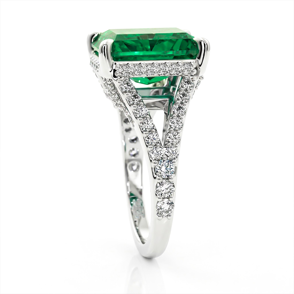 Blue Green Radiant Cut Sterling Silver Engagement Ring Blue Green Radiant Cut Sterling Silver Engagement Ring