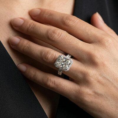 Stunning Halo Radiant Cut Engagement Ring in 925 Sterling Silver