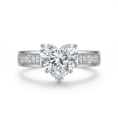 Enchanting Heart Cut Halo Eternity Band Ring