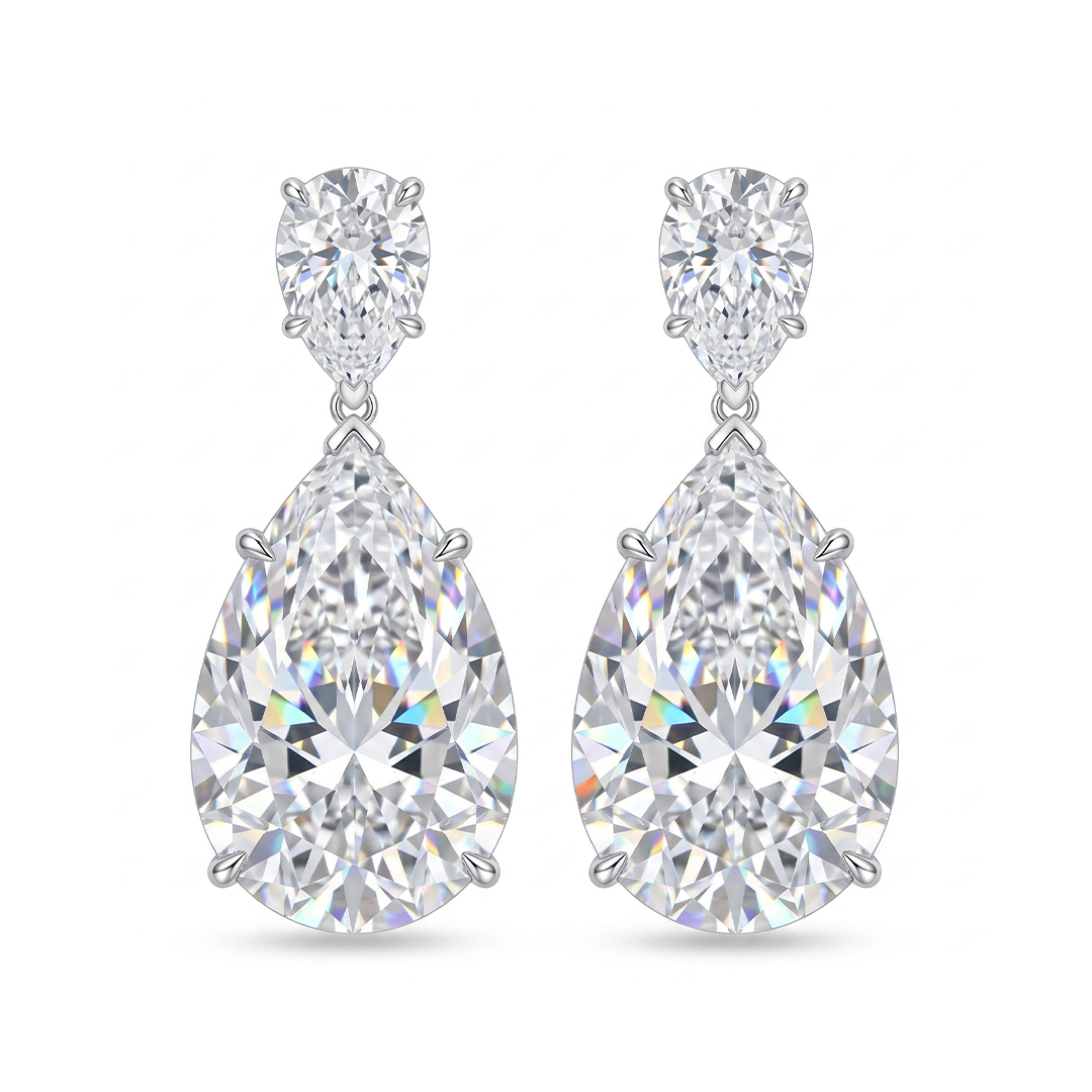 Captivating Pear Cut Drop Earring in Sterling Silver