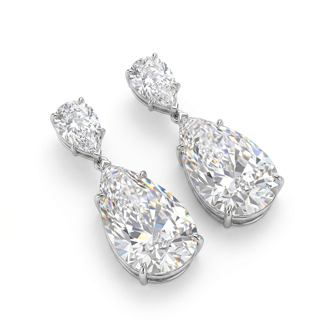 Captivating Pear Cut Drop Earring in Sterling Silver