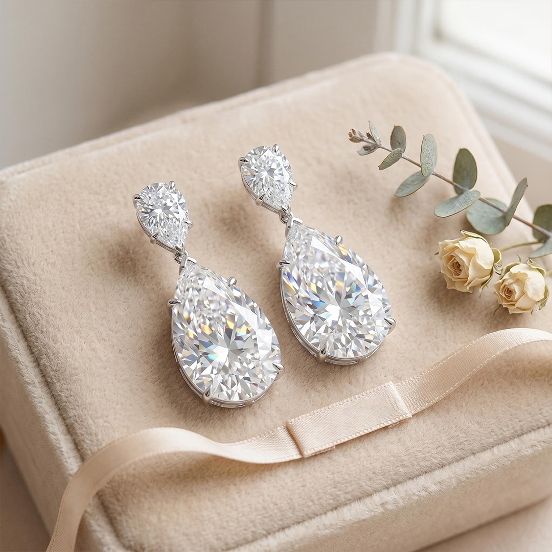 Captivating Pear Cut Drop Earring in Sterling Silver