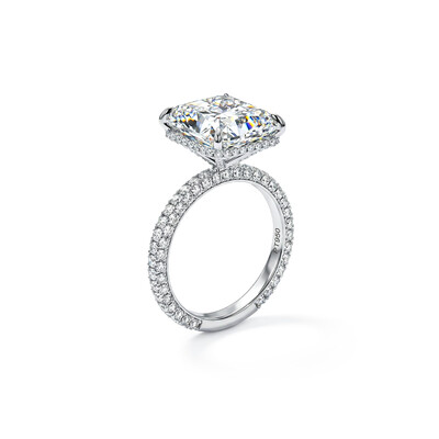 Elegant Radiant Cut 925 Sterling Silver Engagement Ring