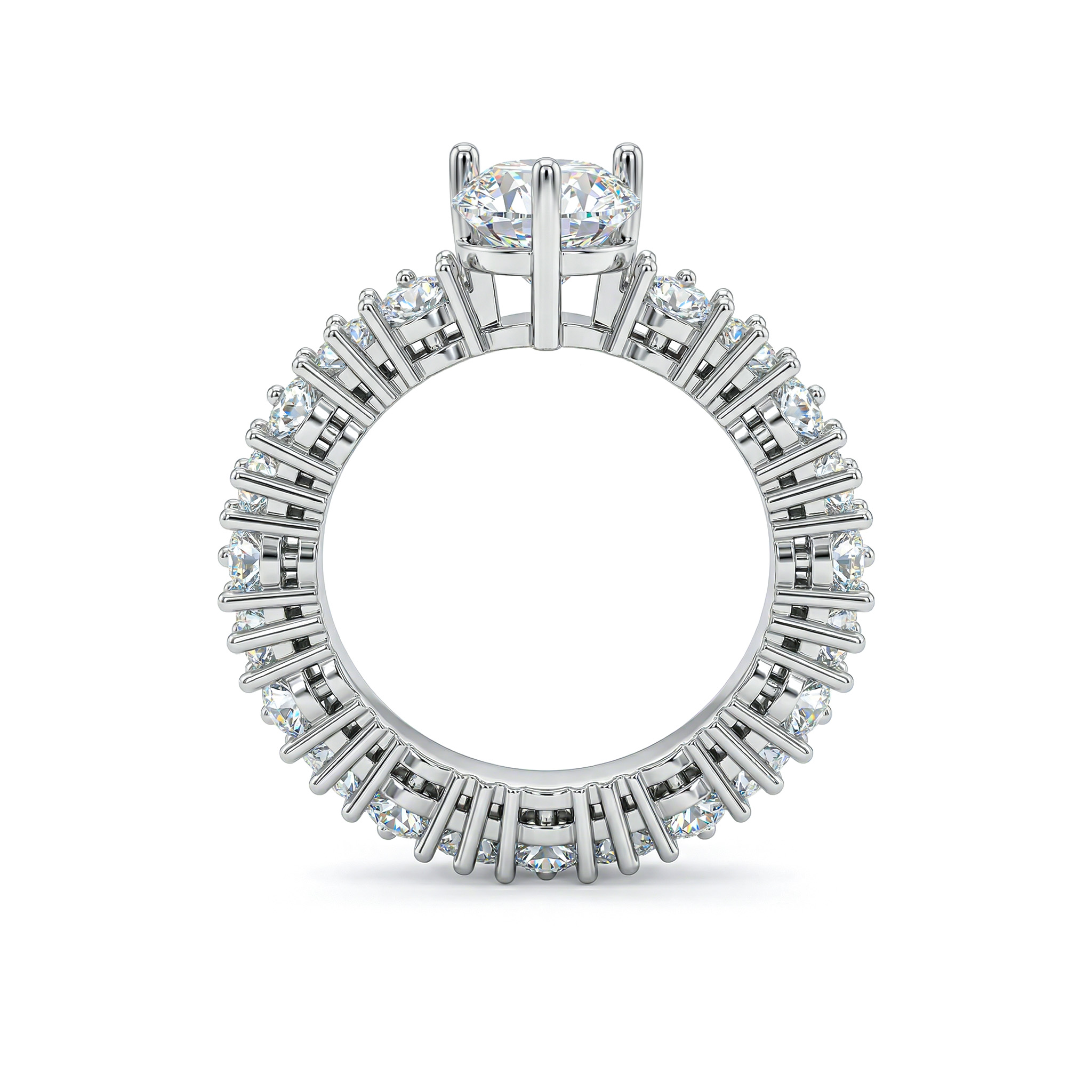 11.6ct. tw. Captivating Pear Cut Eternity Engagement Ring in Sterling Silver