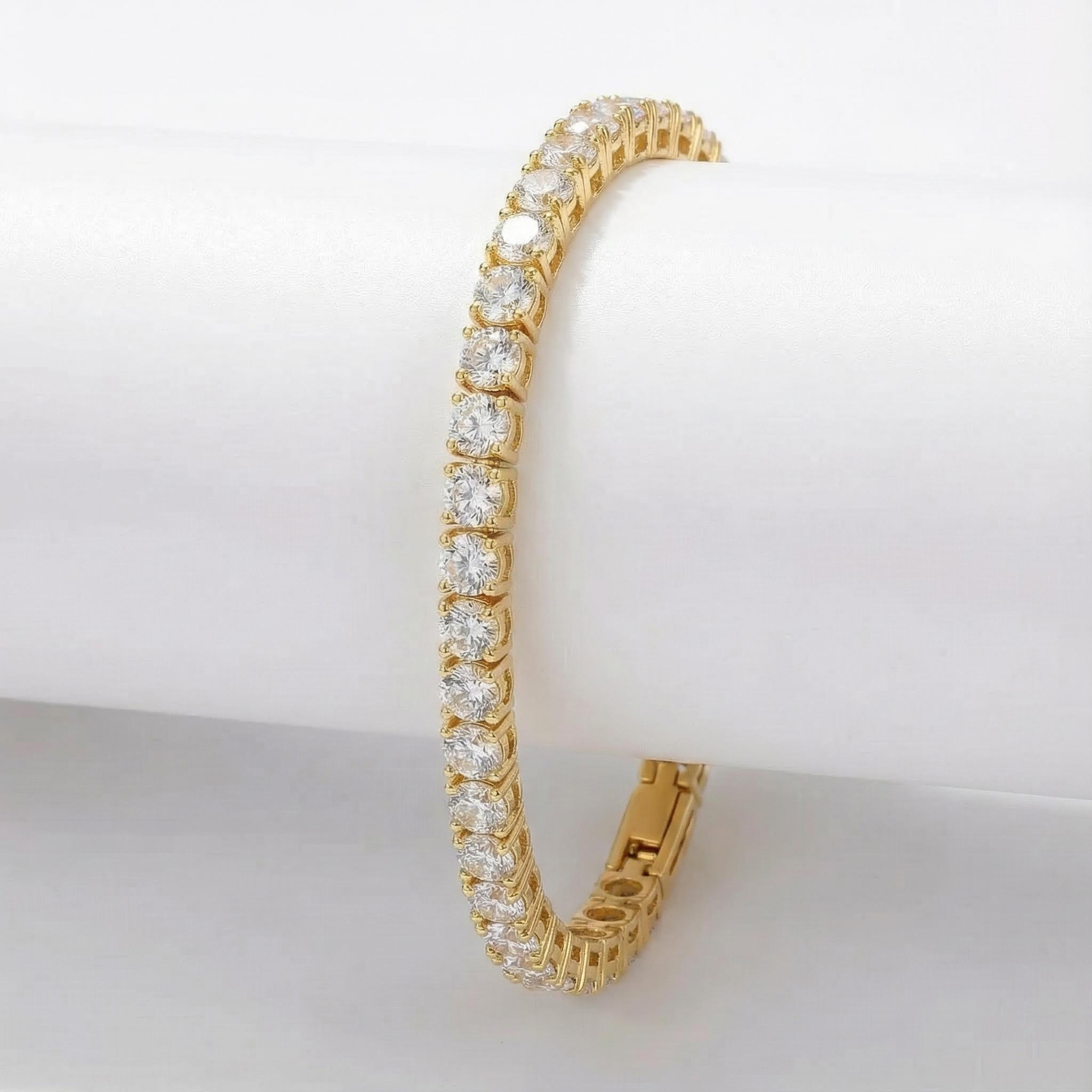 Women's 3mm Single Row Tennis Bracelet in Gold