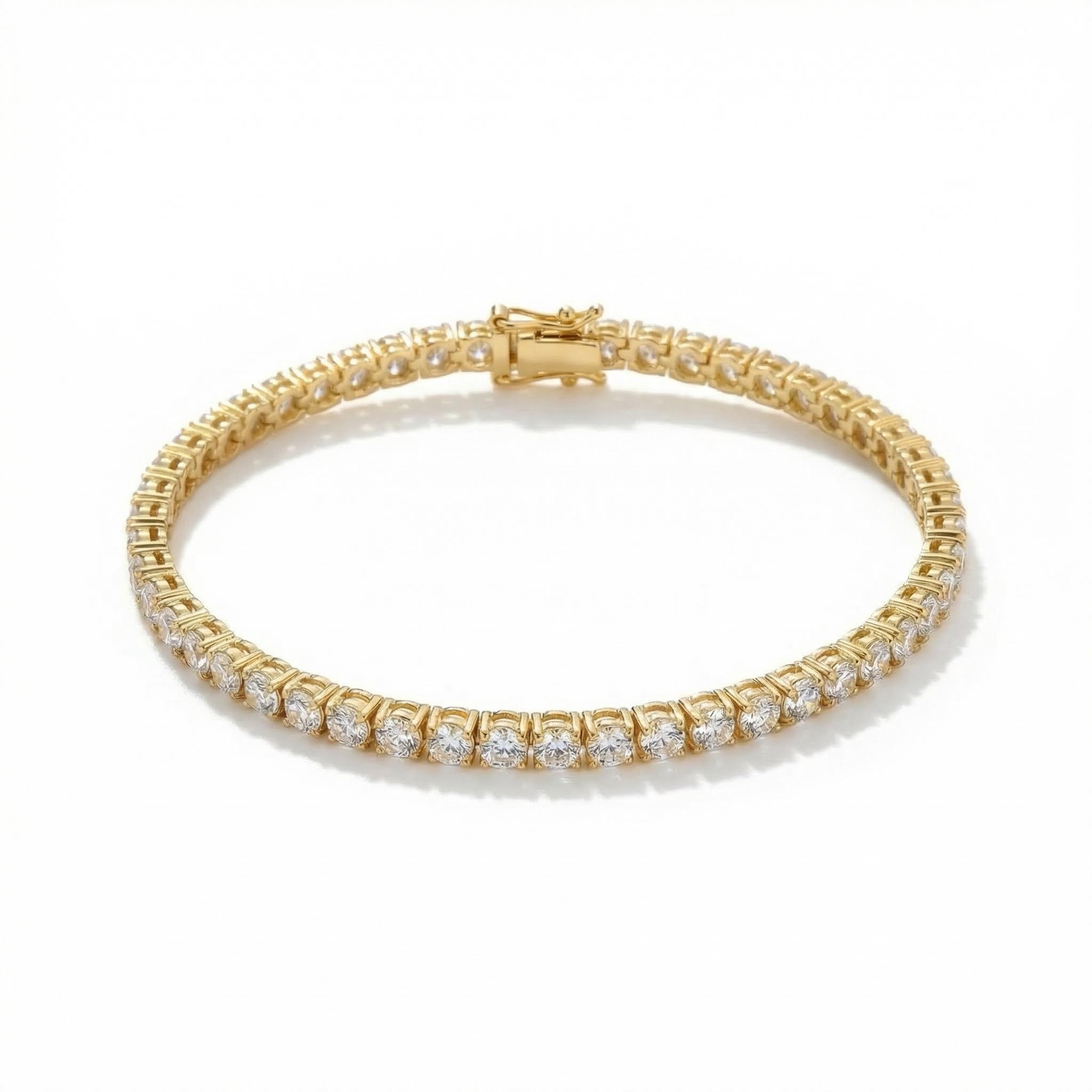 Women's 3mm Single Row Tennis Bracelet in Gold