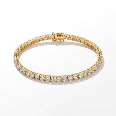 Women's 3mm Single Row Tennis Bracelet in Gold