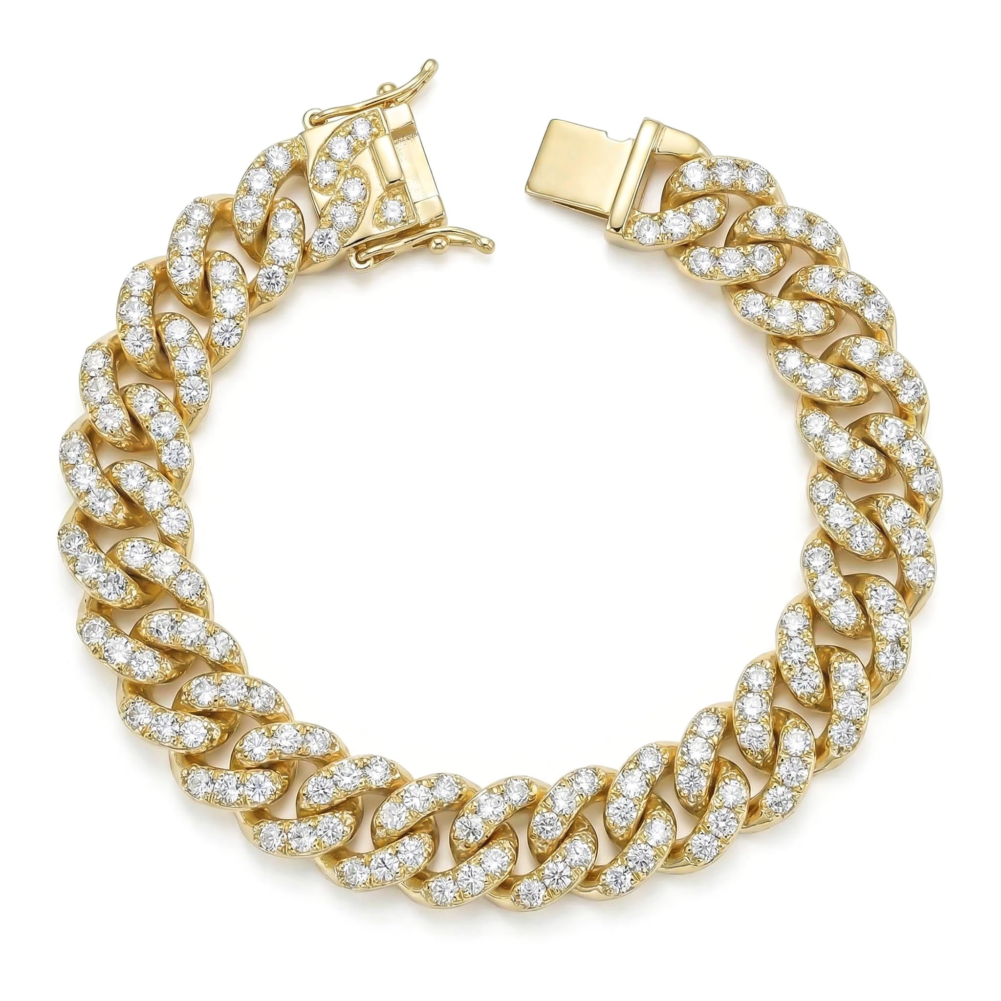 Women's Iced 8mm Cuban Link Bracelet in White Gold