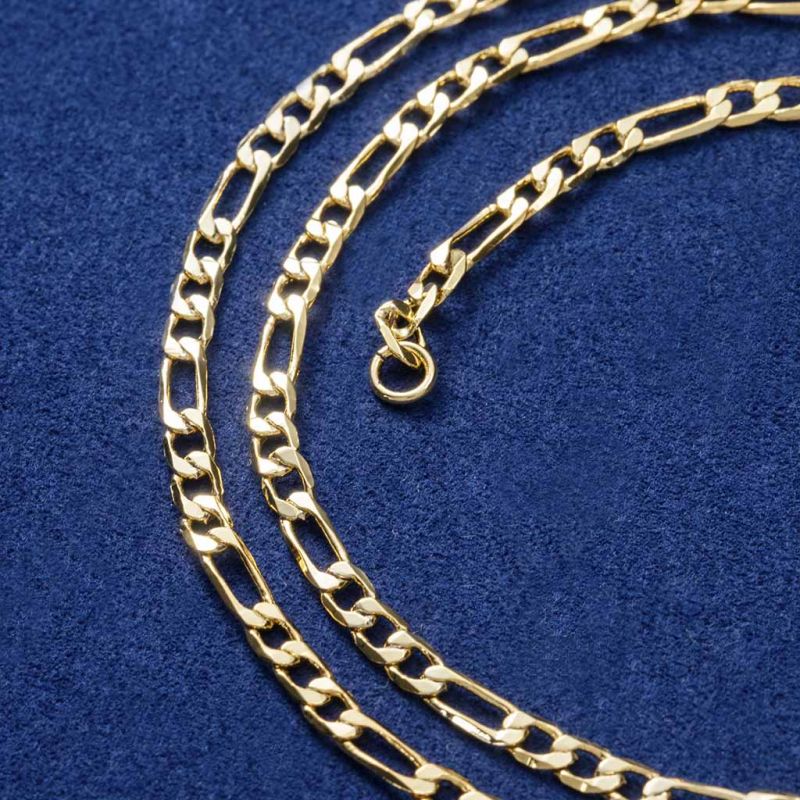 Women's 3mm Figaro Chain in Gold
