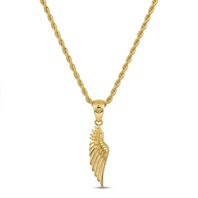 Women's Medium Angel Wing Pendant in Gold