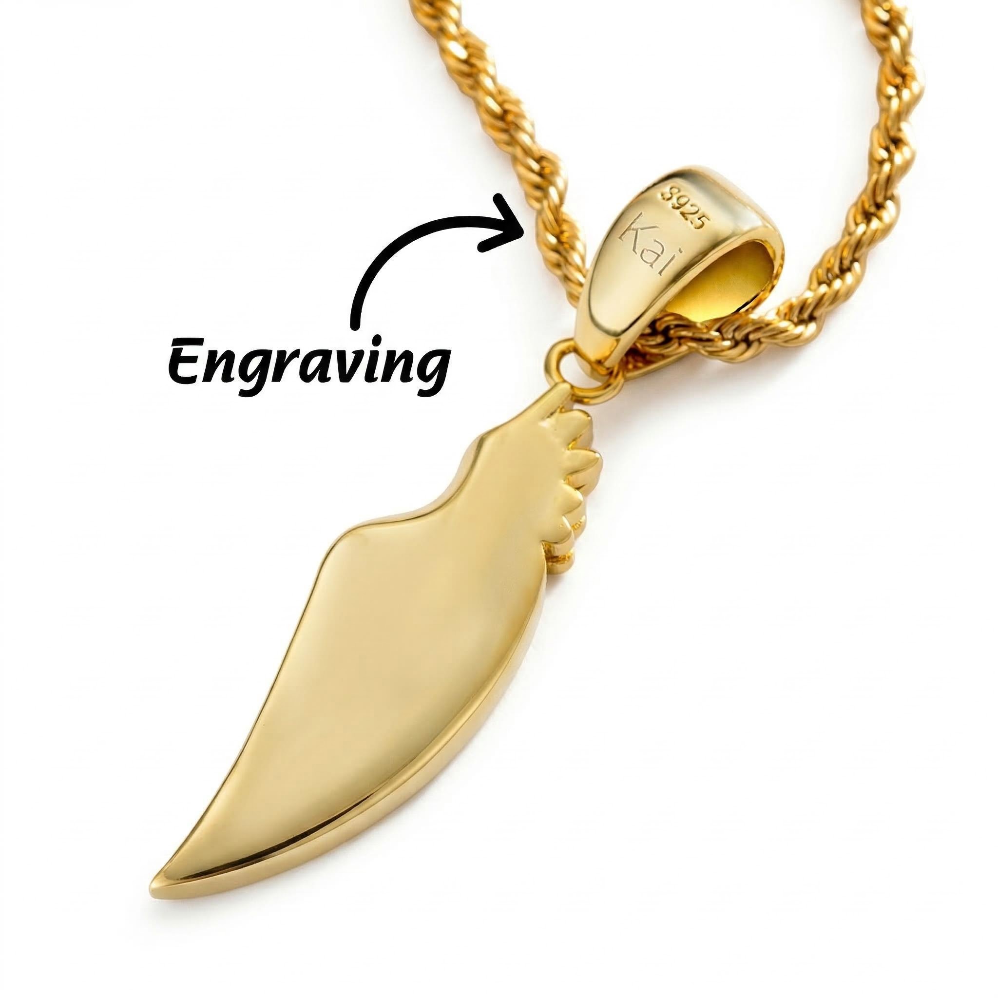Women's Medium Angel Wing Pendant in Gold Women's Medium Angel Wing Pendant in Gold