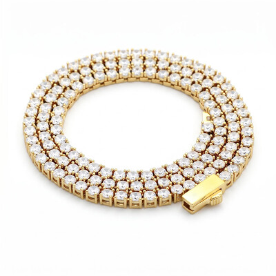 Women's 3mm Tennis Necklace in Gold