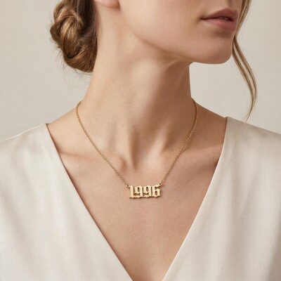Personalized Birth Year Number Necklace