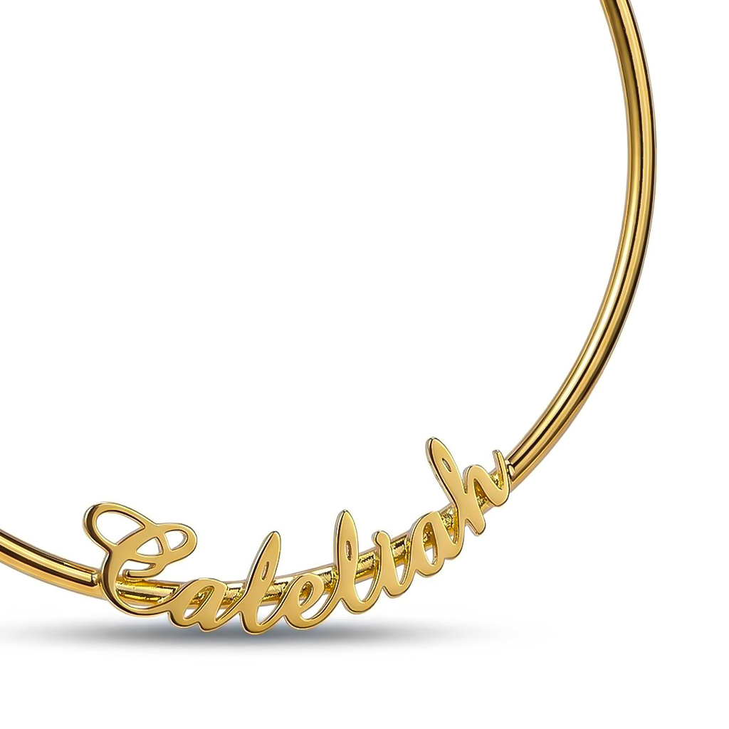 Personalized Name Hoop Earrings in Gold Personalized Name Hoop Earrings in Gold