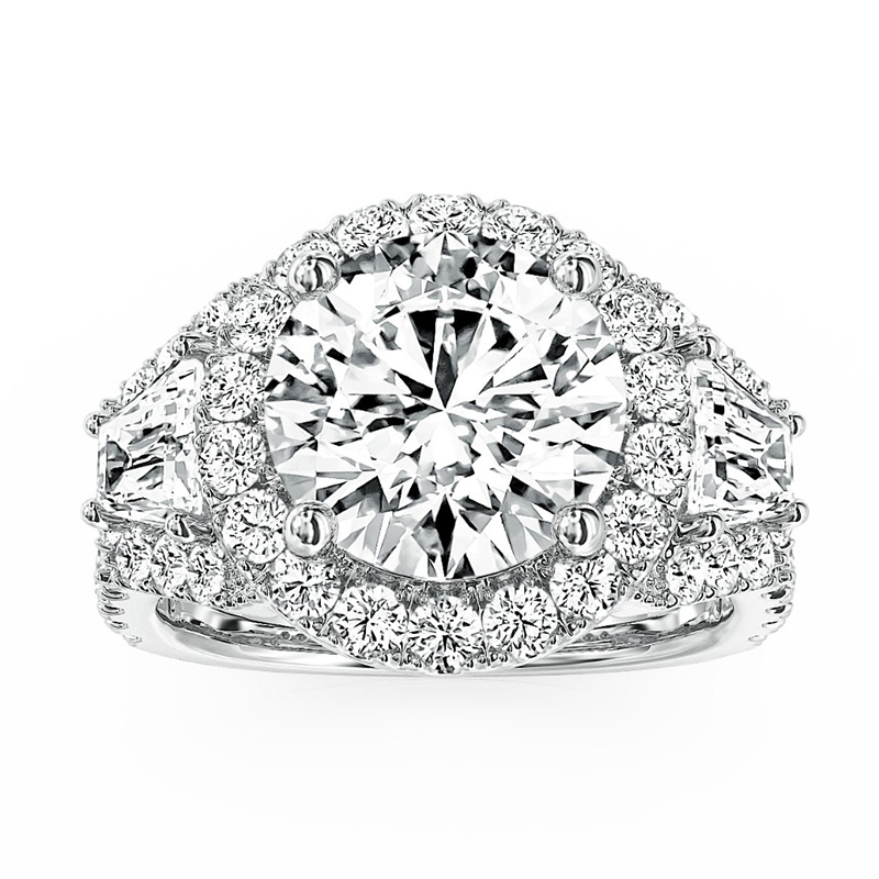 4.30 CT Round Cut Ring in White Gold
