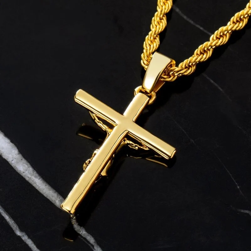 Crucifixion of Jesus Cross Pendant in Gold