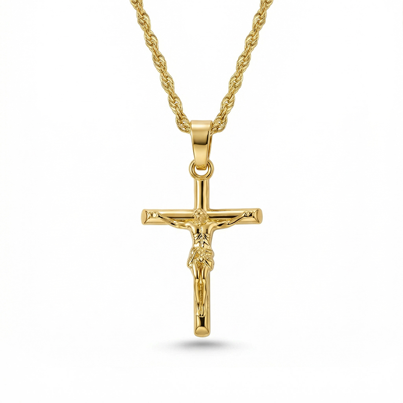 Crucifixion of Jesus Cross Pendant in Gold Crucifixion of Jesus Cross Pendant in Gold