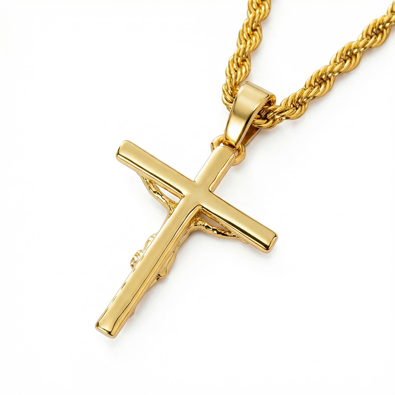 Crucifixion of Jesus Cross Pendant in Gold Crucifixion of Jesus Cross Pendant in Gold