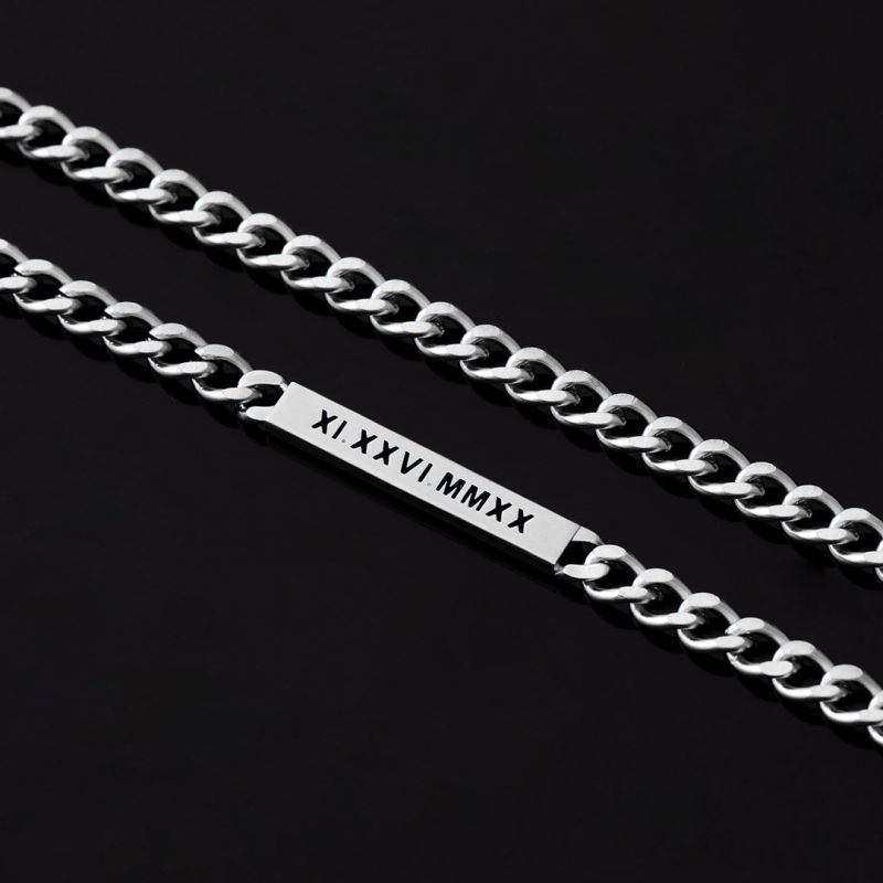 Women's 5mm Personalized Engraved Cuban ID Necklace in White Gold