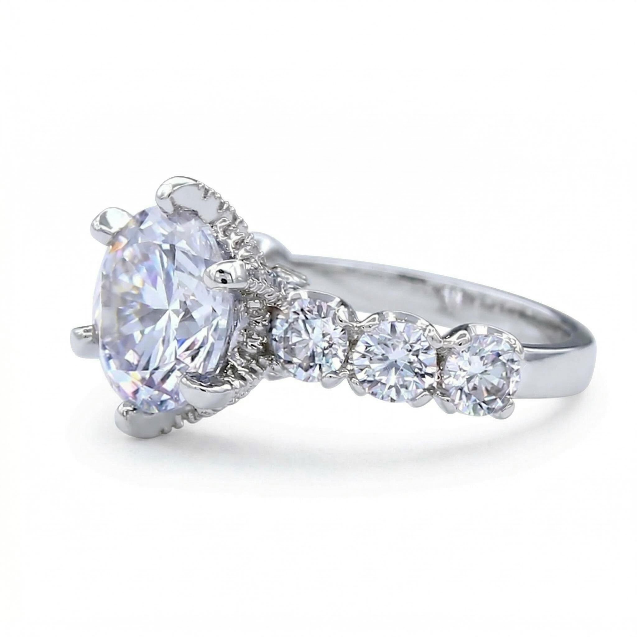 5CT Round Cut Engagement Ring