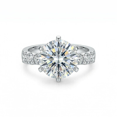 5CT Round Cut Engagement Ring
