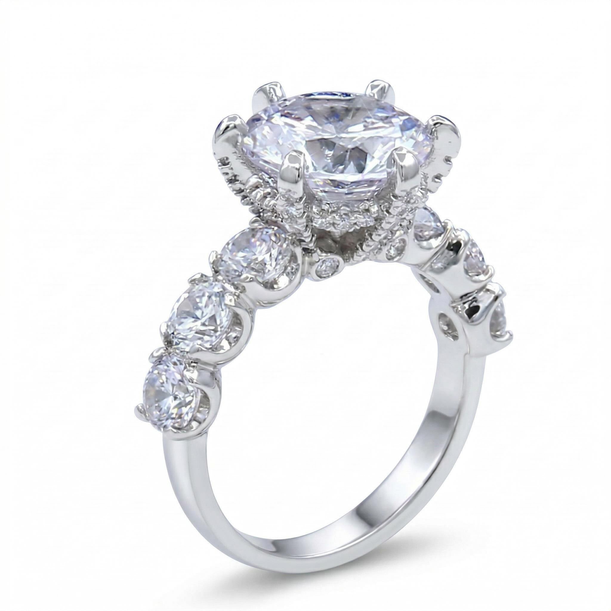 5CT Round Cut Engagement Ring