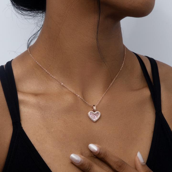 Iced Heart Emerald Cut Pendant Iced Heart Emerald Cut Pendant