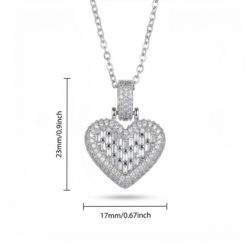 Iced Heart Emerald Cut Pendant Iced Heart Emerald Cut Pendant
