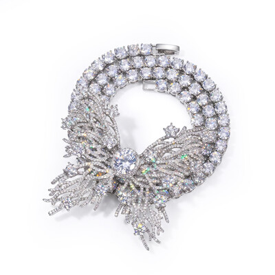 Iced Butterfly Pendant with 5mm Tennis Chain