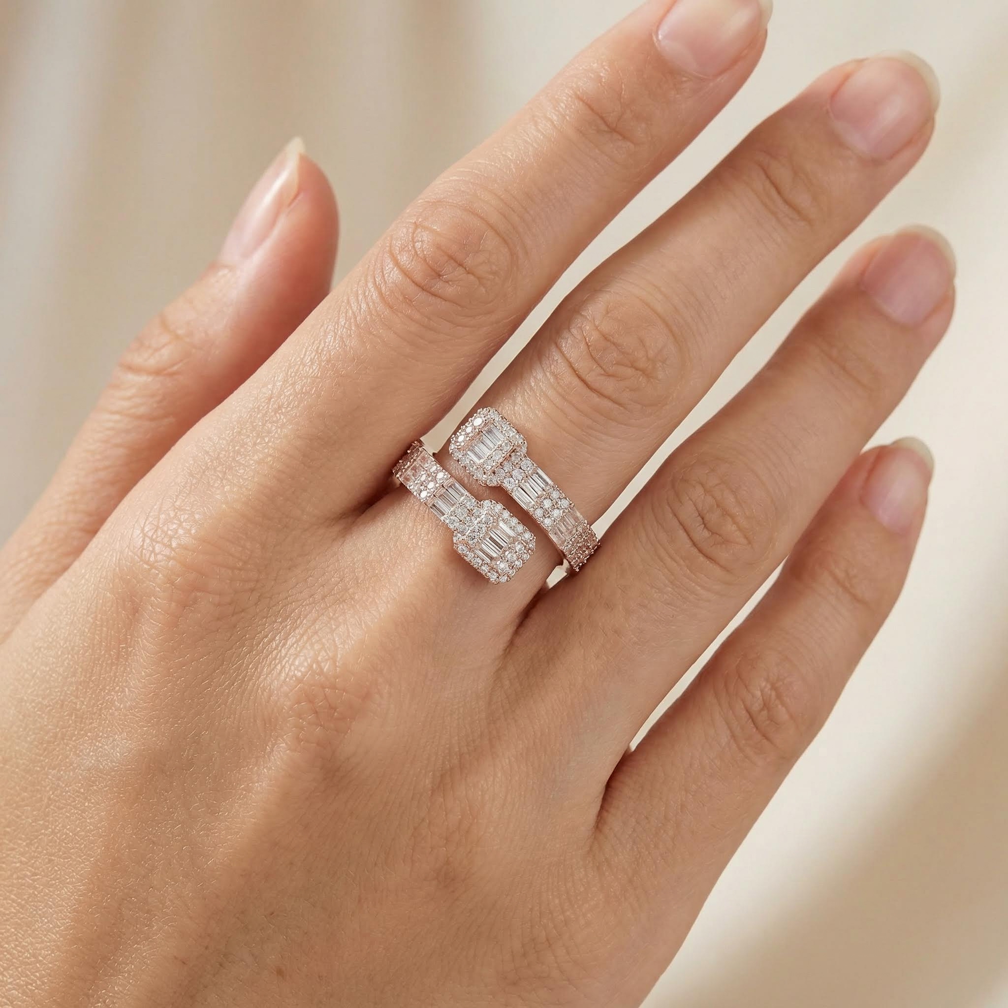 Iced Emerald Cut Ring