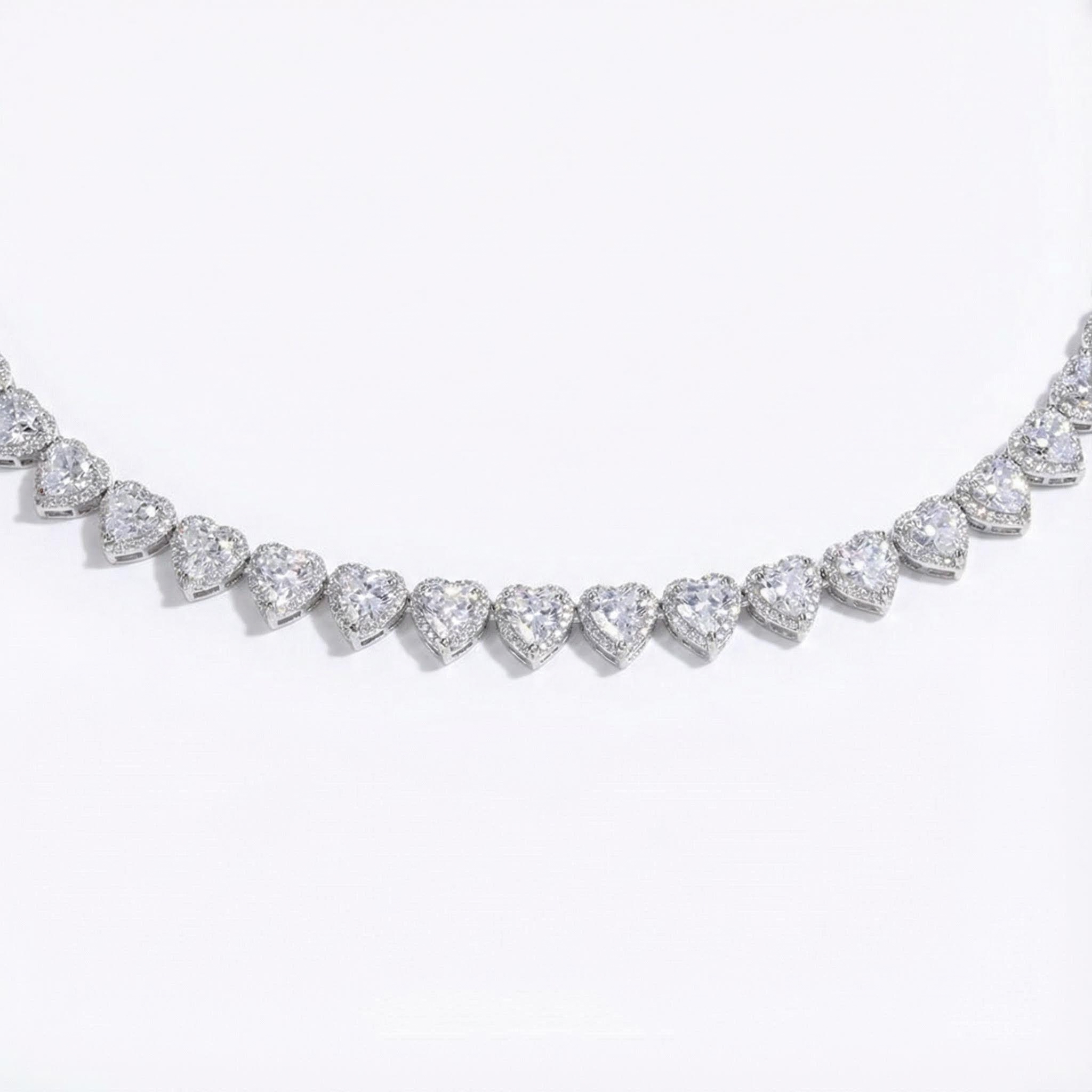 Iced 10mm Heart Cluster Tennis Chain Choker